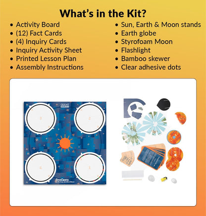 Ozobot OzoGoes to Sun, Earth & Moon STEAM Kit, Ages 8+, Learn Celestial Movements, Critical Thinking, NGSS Aligned, Group Learning, Assembly Guide, QR Digital Lessons, Robot Not Included