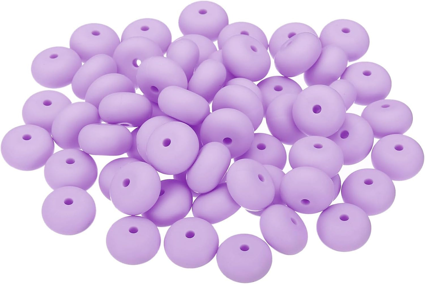 PATIKIL 14mm Silicone Beads, 60PCS Silicone Beads Bulk Abacus Spacer Beads Lentil Focal Cute for Pens Keychain Bracelets Necklace, Black