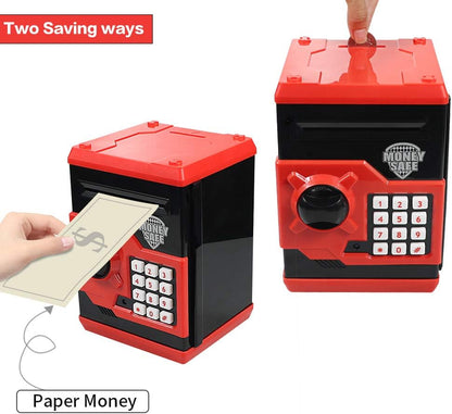 HUSAN Piggy Banks Money Banks for Kids, Electronic Password Code Money Banks ATM Banks Box Coin Bank for Children Boys and Girls (Grey Bue)