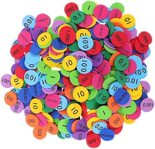 COHEALI 480 Pcs Place Value Disks, Colorful Educational Math Counters for Kids, Counting and Sorting Math Manipulatives for Early Learners, Elementary Classroom and Homeschool