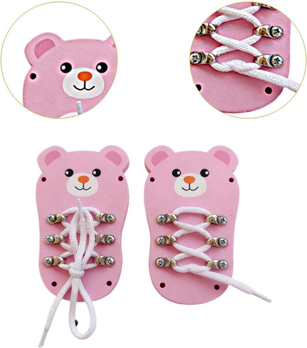 Tie Lacing Toy Wooden Busy Board Hand Eye Coordination Fine Motor Skills