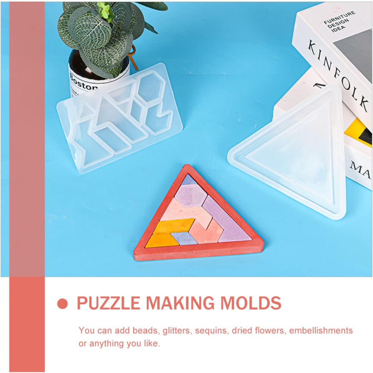 Chocolate Puzzle Game Silicone Casting Tangram Puzzle Jigsaw DIY Resin 2 Sets Silicone Candy Molds Baking