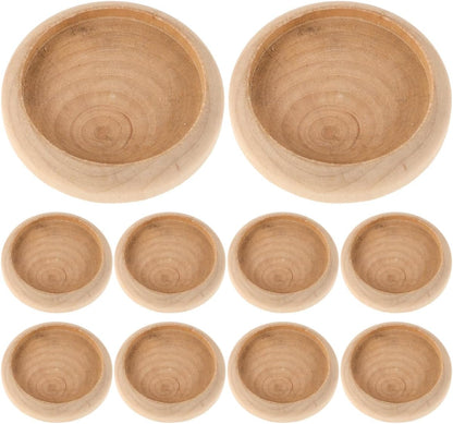 Yardwe 10 Pcs Solid Wood Bases 2.75 Inch Unfinished Round Wooden Base for Diy Needle Cushion Pin Cushion Stand and Miniature Artware Display