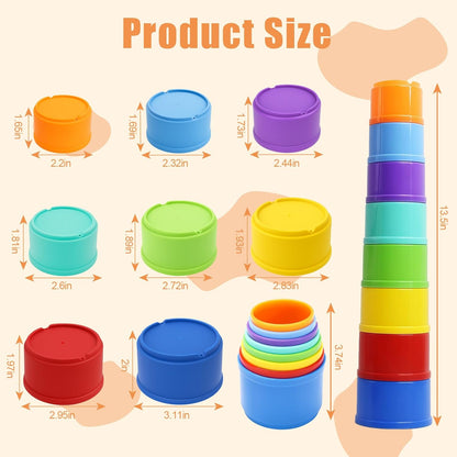 8 Pcs Stacking Cups for Rabbits,Nesting Rabbit Toys of Different Sizes,Bunny Stacking Cups for Hiding Food and Playing,Guinea Pig Stacking Cups (Pastel)