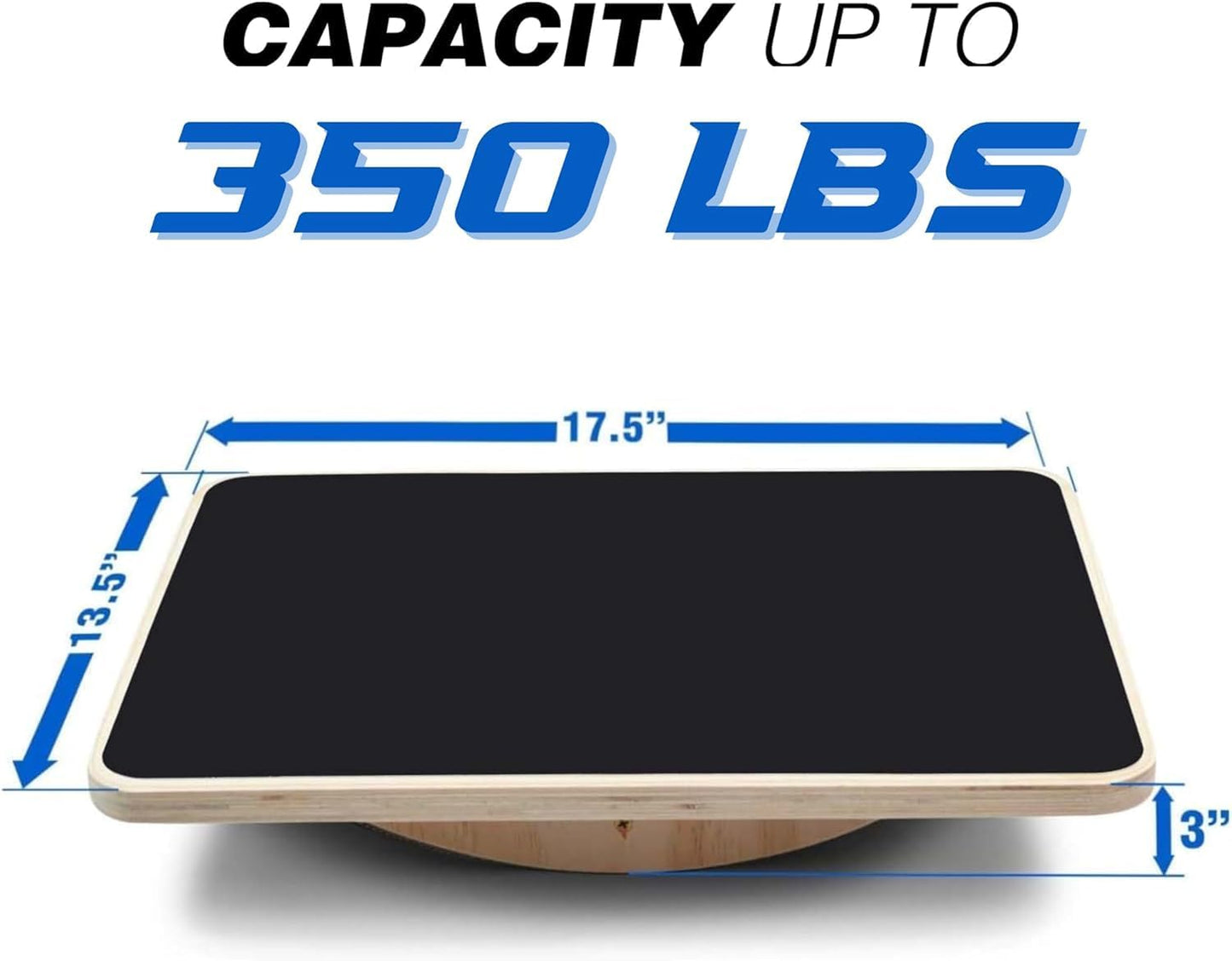 Yes4All 350LBS Professional Wooden Balance Board for Leg Workout, Anti-Slip Rocker Board, Wobble Board for Standing Desk