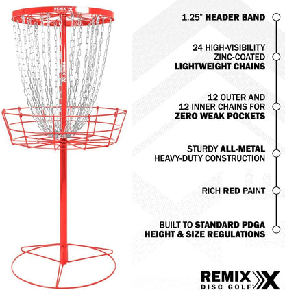 Remix Deluxe Practice Basket for Disc Golf - Choose Your Color and Style