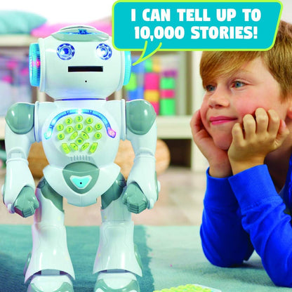 LEXiBOOK, Powerman Neo, My Robot Full of Technology, Remote Control and Gesture Control, Educational Activities in English, Programmable, Music and Dance, Sound and Light Effects, Blue/White, ROB18EN