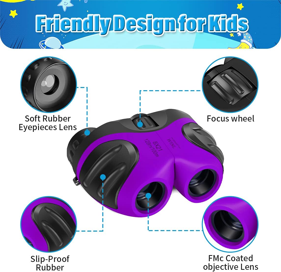 Easter Gifts for 3-12 Years Old Boys, VNVDFLM Compact 8x21 Shock Proof Green Binoculars for Bird Watching Kids Telescope for Teens Toys for 5-10 Years Old Girls (Green)