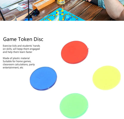 Translucent Game Tokens, 100 Pieces 15mm Round Counting Chips 4 Colors for Classroom Teachers Math Educators Board Game Players Poker Enthusiasts Hands-On Learning Activities