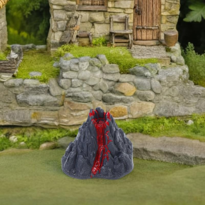 MERRYHAPY Realistic Mini Volcano Model with Erupting Lava Effect for Kids Science Experiments Classroom Demonstrations and Desktop Volcano Decoration 3.14X2.75X2.36In