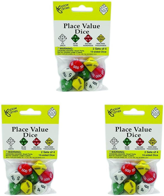 Koplow Games Place Value Dice Classroom Accessories, 26mm-1.02in