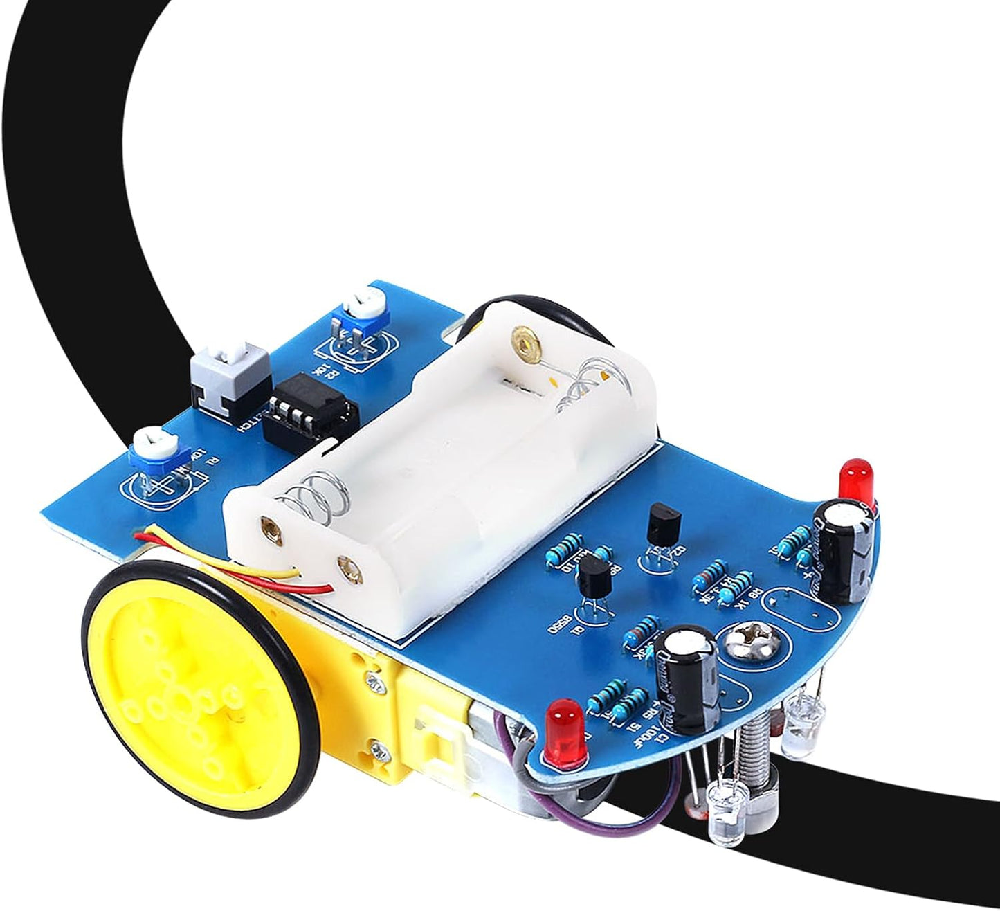 MiOYOOW Line Following Robot Car Kit, Beginners Smart Car Soldering Practice Kit STEM Educational Electronics Soldering Projects for School and Home Learning