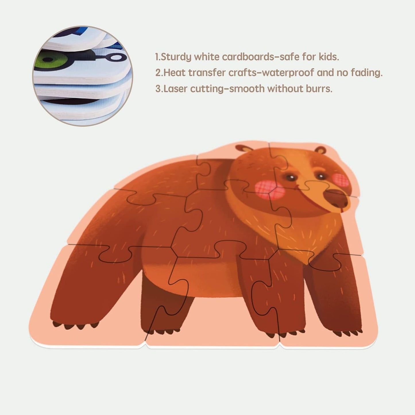 Toi 6 Packs Large Piece Toddler Jigsaw Puzzles for Kids Aged 2.5+, Animal Shaped Floor Puzzles for Beginner, Preschool Learning Game for Boys Girls, Traffic