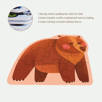 Toi 6 Packs Large Piece Toddler Jigsaw Puzzles for Kids Aged 2.5+, Animal Shaped Floor Puzzles for Beginner, Preschool Learning Game for Boys Girls, Traffic
