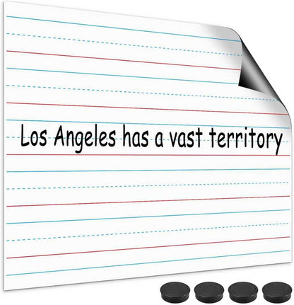 Magnetic Handwriting Paper – Large Magnetic Lined Paper for Whiteboard, 22" x 17" Primary Dry Erase Notebook Poster, Giant Early Writing Page for Classroom, Perfect Teacher Resource for Kids Learning