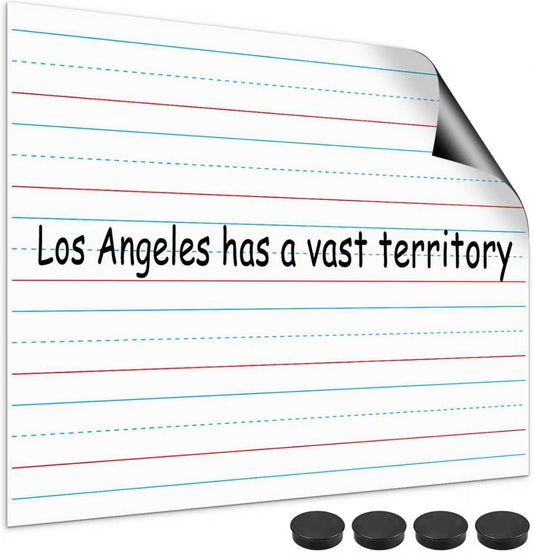 Magnetic Handwriting Paper – Large Magnetic Lined Paper for Whiteboard, 22" x 17" Primary Dry Erase Notebook Poster, Giant Early Writing Page for Classroom, Perfect Teacher Resource for Kids Learning