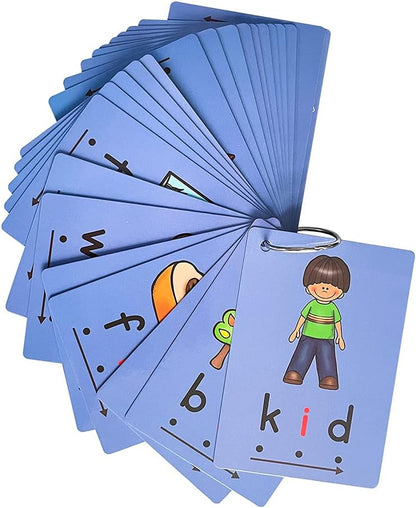Lilias CVC Flashcards, CVC Word Builders, Toddler Learning Toys, Learning Supplies for Kindergarten Preschool, 126 Cards, 4.3 X 3 inch