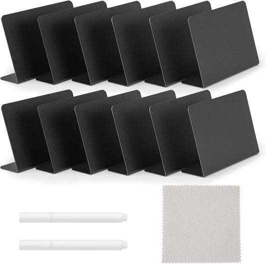 20 Pcs 4"x3" Mini Chalkboard Signs for Food, Reusable PVC Food Labels, Reserved Table Signs for Party Buffet, Birthdays, Bakery, Weddings Table Numbers, Buffet Display, Place Cards, Name Tag