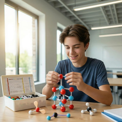 SOUJOY 444 Pcs Chemistry Molecular Model for Building Organic and Inorganic Structures, 3D Visual Science Learning Set with Atoms Bonds, Links and Short Link Remover Tool for Students, Teachers