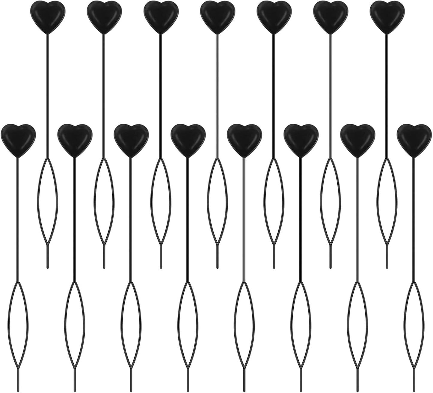 15 Pcs Quick Beader Hair Tool Set,Hair Loop Styling Tool Flexible French Threader Braids Loop Plastic Hair Pull Through Tool for Women Girls Kids(Black)
