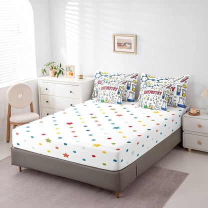 Erosebridal Chemical Equation Bed in a Bag Queen Comforter Set 7 Piece,Chemistry Bedding Sets Science Students Learning Gift Sheet Set with Comforter,Molecular Formula Education Bed Set - Colors A