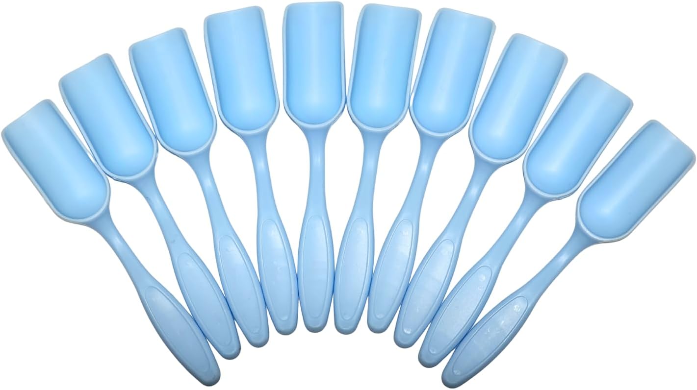 10Pcs NINGDAN Mini Shovel,Plastic Mini Gardening Shovel Spoons Soil Scoops,Cultivation Digging Transplanting Tools for Succulents Potted Flowers,Milk Powder/Coffee Beans Scoops (5 Colors)