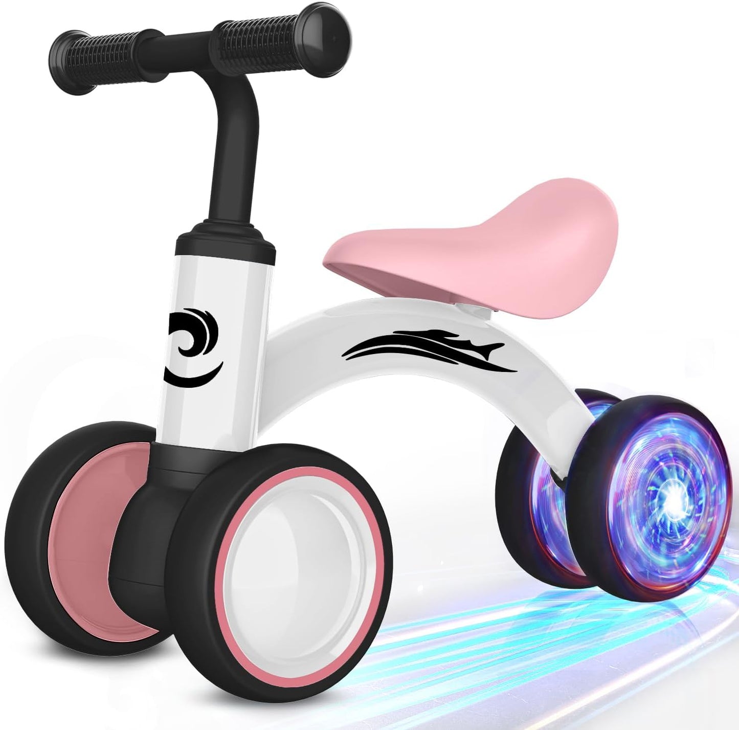 Gamfeiny Colorful Lighting Baby Balance Bike Toys for 1 Year Old Boy Girl Gifts, 10-36 Month Toddler Balance Bike, No Pedal 4 Silence Wheels & Soft Seat First Riding on Toys, 1st Birthday Gifts