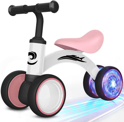 Gamfeiny Colorful Lighting Baby Balance Bike Toys for 1 Year Old Boy Girl Gifts, 10-36 Month Toddler Balance Bike, No Pedal 4 Silence Wheels & Soft Seat First Riding on Toys, 1st Birthday Gifts