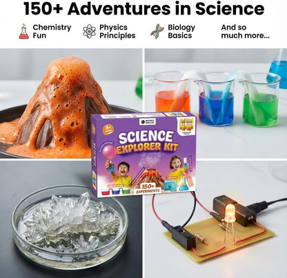 PW Science Kit for Explorer Kids with Instructions Manual 150+ Fun & Educational Science Experiments Kit DIY Kit for Kids Ages 8+ STEM Learning Toy & Kit Multicolor