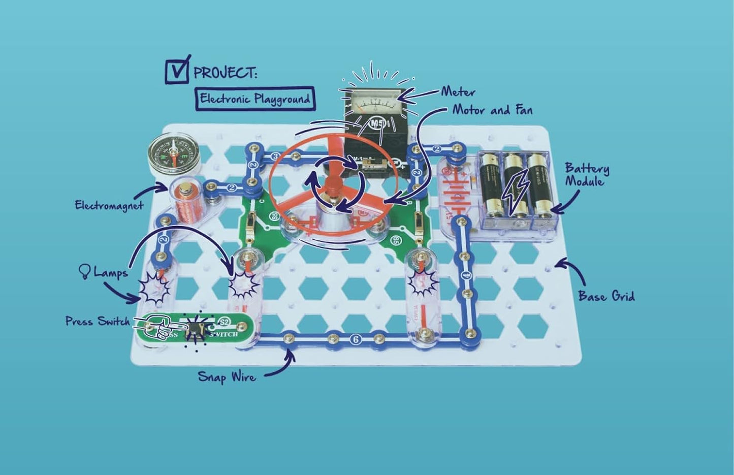 Snap Circuits “Arcade”, Electronics Exploration Kit, Stem Activities for Ages 8+, Full Color Project Manual (SCA-200)