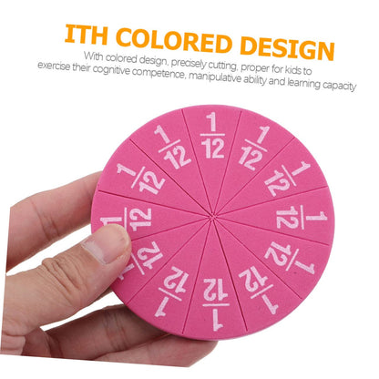 NUOBESTY 2sets Magnetic Fraction Circles Math Supplies for Boys and Girls Toy Homeschool