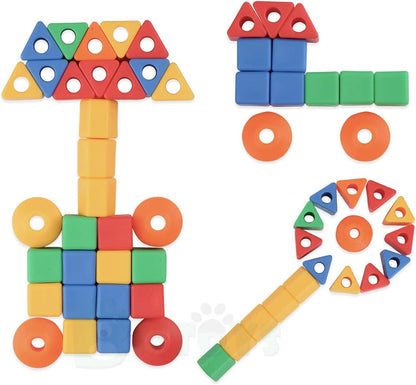 BMTOYS Lacing Beads for Kids - 70pcs Threading Beads Occupational Therapy Toys for Kids Fine Motor Skills Developmental Activity OT Toys