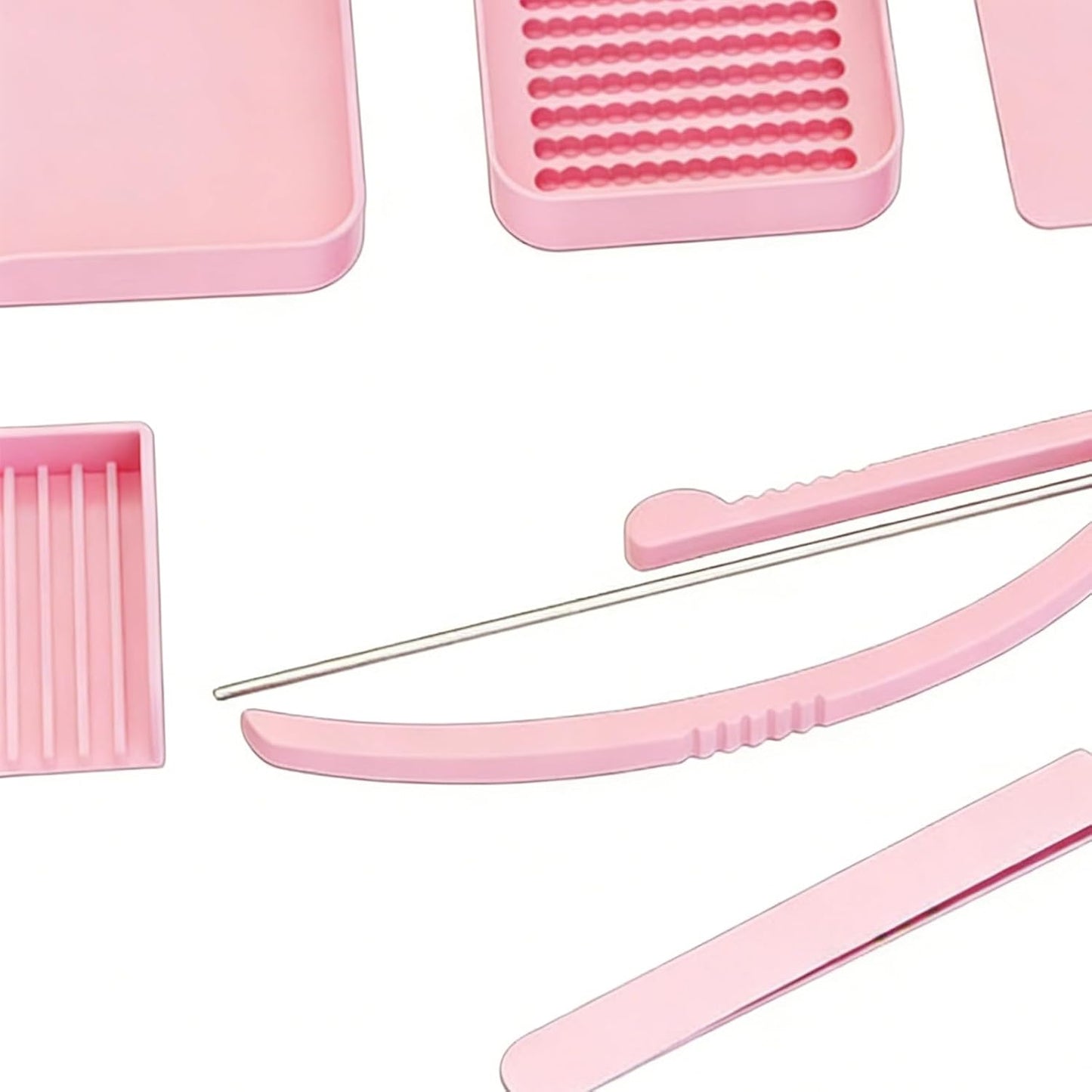 Ironing Bead Tools, Professional Hobbyist Tweezers for Kids with Organizer, Lightweight Construction for Steady Handling, Pattern Making Gear, 150g Set Pink