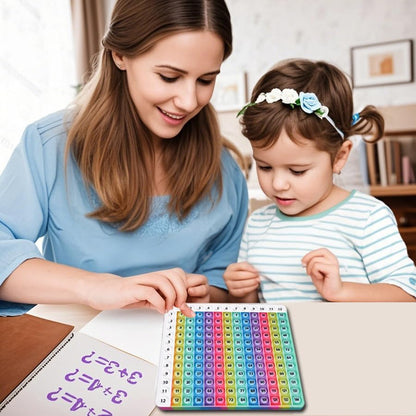 12x12 Multiplication Table Game Learning Mat,Math Educational Board Game,Interactive Times Table Game,STEM Math Skills Training for Ages 4-12,Sensory Multiplication Teaching Tool for Home and School