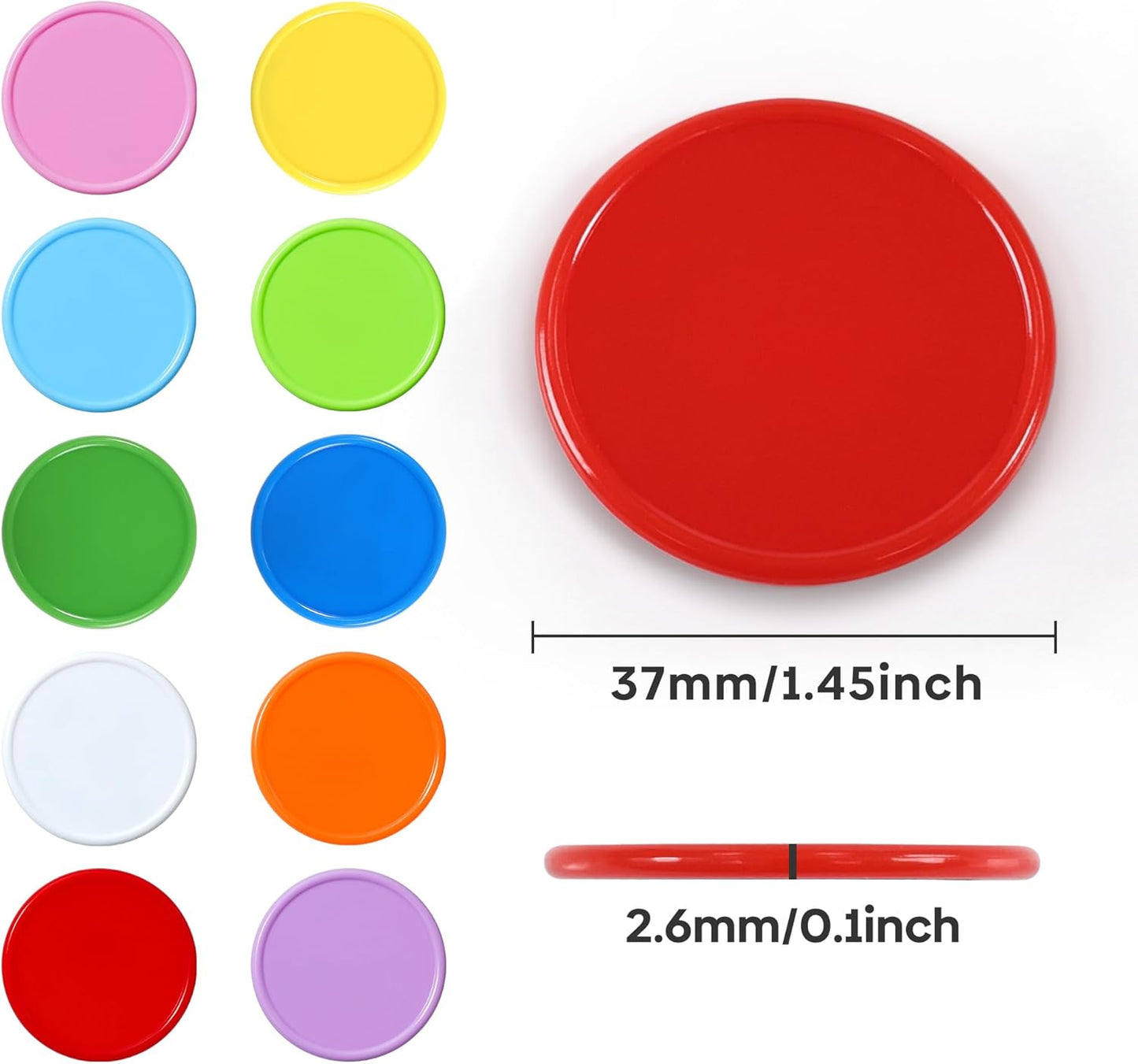 1.45 Inch Plastic Poker Chips for Game Tokens Bulk Poker Card Game Chips
