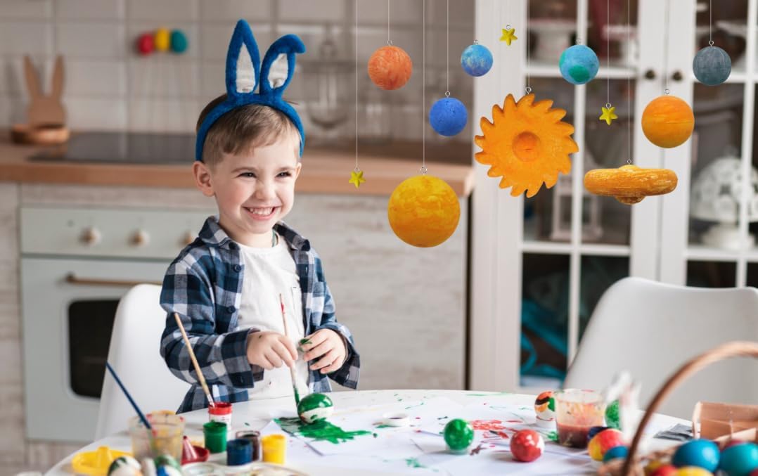 Solar System Model, DIY Solar System Project Kit, Easy to Assemble Solar System Kit for Hands-On Learning