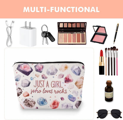 Rock Collecting Bag for Kids Rock Collectors Bag for Collecting Rocks Lovers Christmas Birthday Gift for Daughter Niece Just A Girl Who Loves Rocks for Rock Hunter