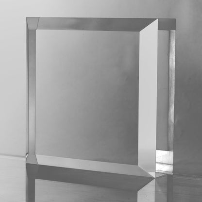 CiaoHER 2in Thickness Beveled Solid Acrylic Display Block Clear Polished Pedestal Stand Riser Solid Base (10x10)