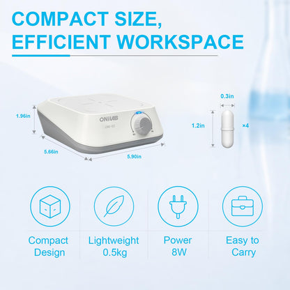 ONiLAB Magnetic Stirrer with 8PCS stir bar Set and stir bar Retriever, Magnetic Mixer Max Stirring Capacity 3000ml(No Heating)