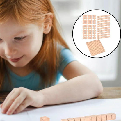 Gazechimp Montessori DIY Wooden Base Ten Blocks Math Manipulative Early Math Learning, Package B