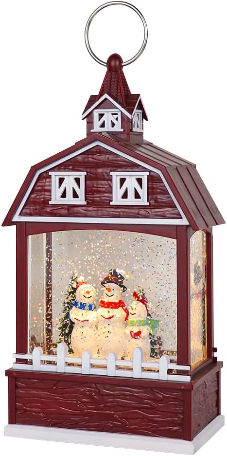 Eldnacele Musical Snow Globe Lantern with Timer, Lighted USB/Battery Operated Swirling Singing Water Glittering Lantern, Snow Globes for Adults and Kids Christmas Decoration- Santa