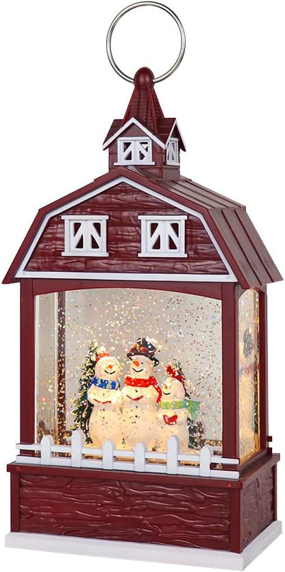 Eldnacele Musical Snow Globe Lantern with Timer, Lighted USB/Battery Operated Swirling Singing Water Glittering Lantern, Snow Globes for Adults and Kids Christmas Decoration- Santa
