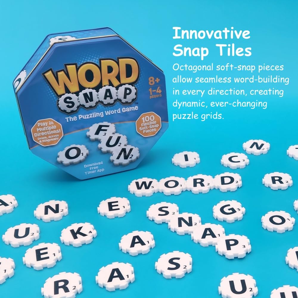 Word Strategy Game with Travel Bag, Word Puzzle for Adults, Family, and Kids, Fun Game for Ages 8+, 1-4 Players