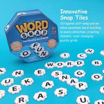 Word Strategy Game with Travel Bag, Word Puzzle for Adults, Family, and Kids, Fun Game for Ages 8+, 1-4 Players