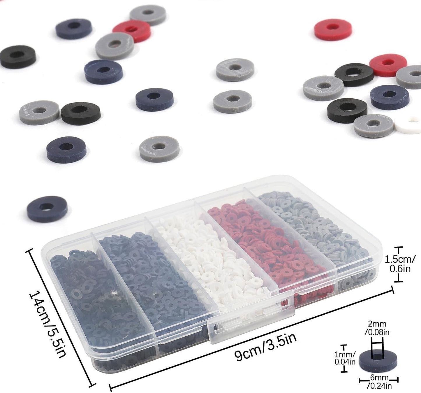 3500pcs Pink Clay Beads for Bracelets Making Kit, 6mm Heishi Polymer Flat Round Disc Clay Beads for Jewelry Making Pink