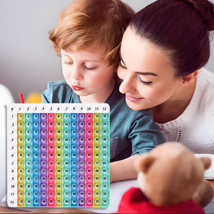 12x12 Multiplication Table Game Learning Mat,Math Educational Board Game,Interactive Times Table Game,STEM Math Skills Training for Ages 4-12,Sensory Multiplication Teaching Tool for Home and School