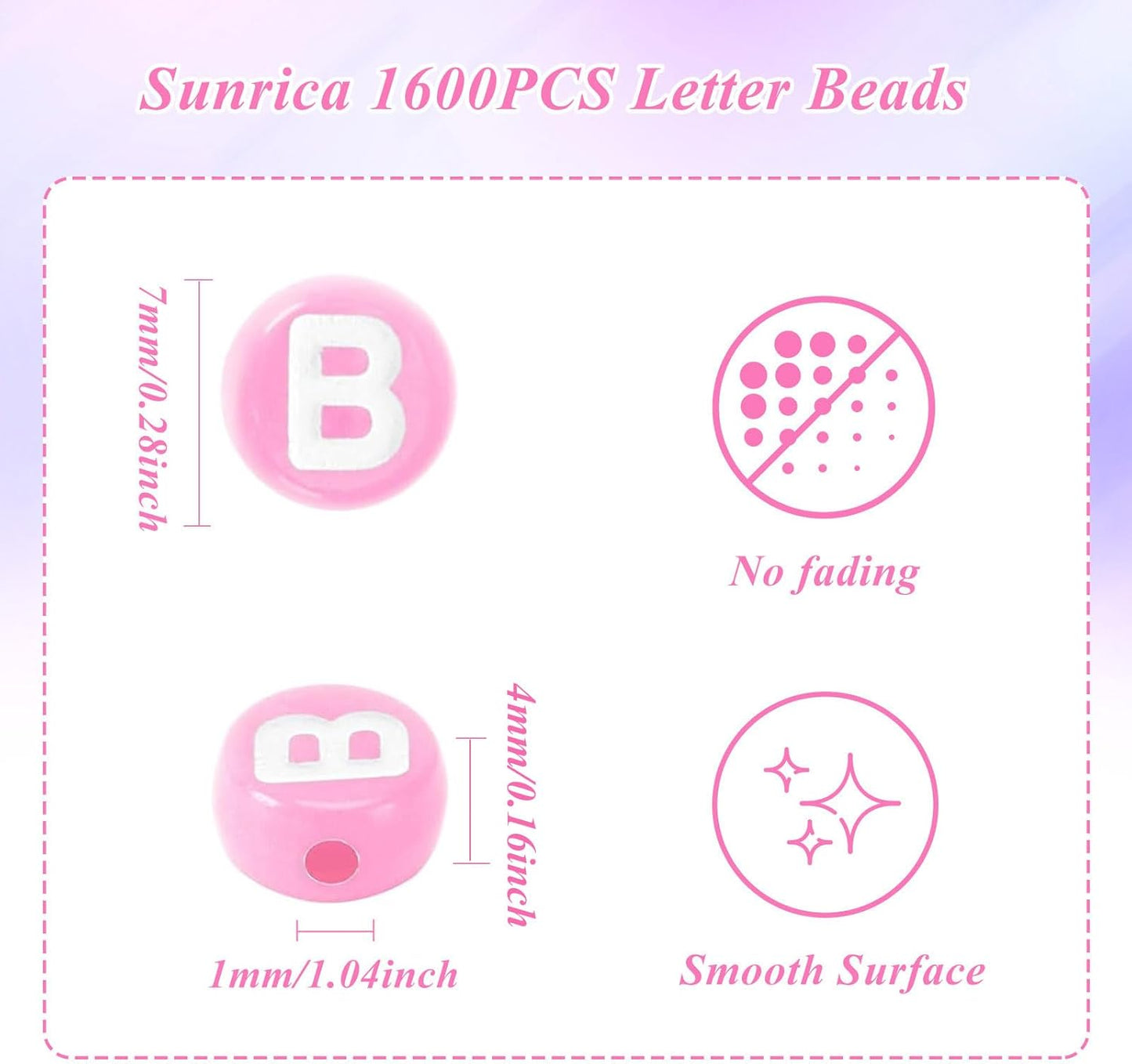 1600Pcs White and Silver Round Letter Beads A-Z, 4X7mm Acrylic Alphabet Beads for Jewelry Making