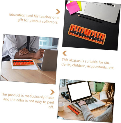 TOYANDONA Educational Chinese Abacus for Boys and Girls Section Counting Tool for Math Learning Enhancing Memory and Coordination for Preschool and Elementary Students Orange and Black