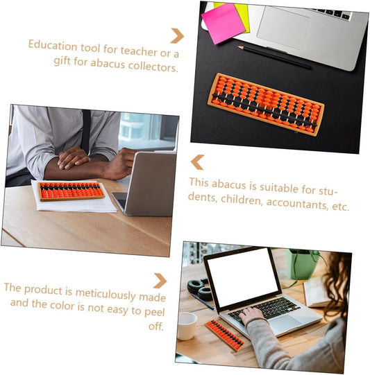 TOYANDONA Educational Chinese Abacus for Boys and Girls Section Counting Tool for Math Learning Enhancing Memory and Coordination for Preschool and Elementary Students Orange and Black