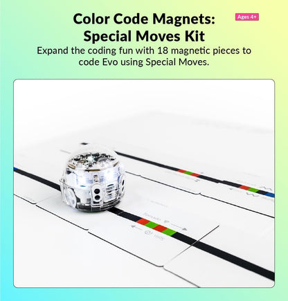 Ozobot Color Code Magnets Speed Kit, Interactive Coding Learning Tool for Kids Ages 3+, Enhances Logic & Problem Solving Skills, 18 Tiles, Evo & Color Codes Magnets Base Kit Required Not Included